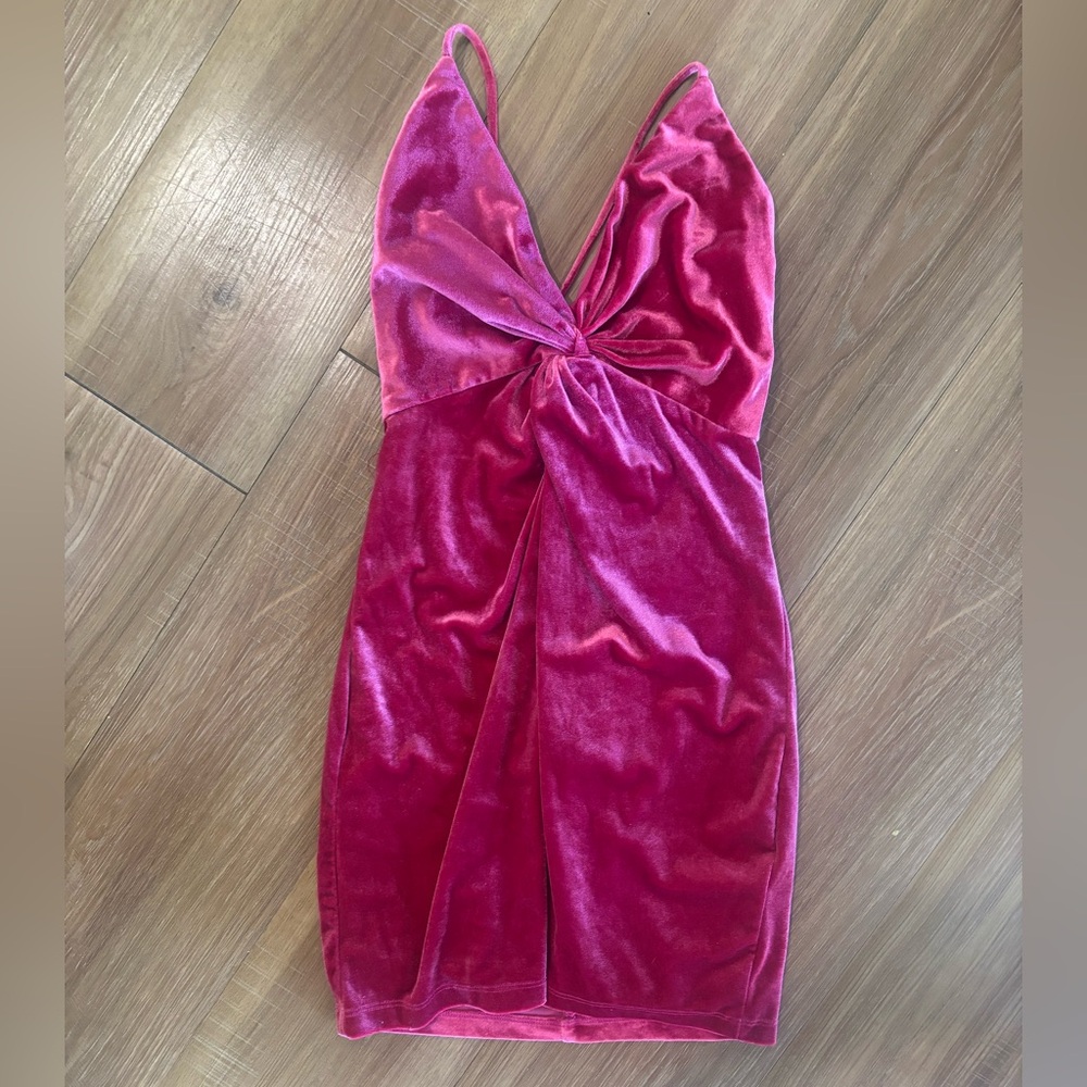 Lulus pink velvet cocktail dress